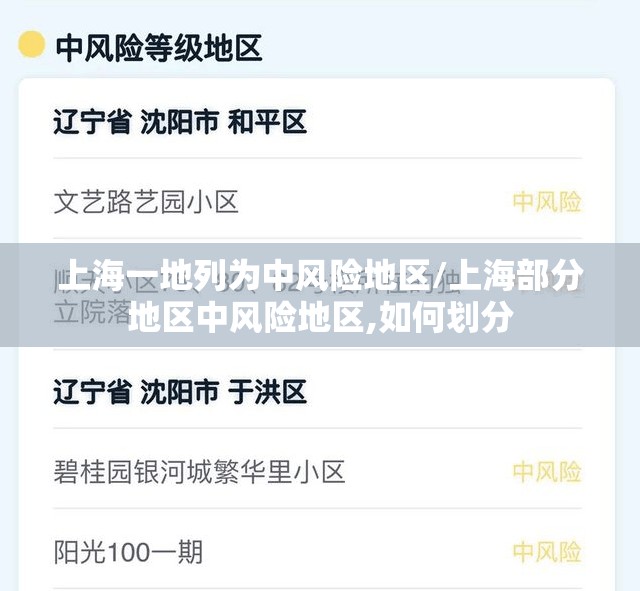 上海一地列为中风险地区/上海部分地区中风险地区,如何划分