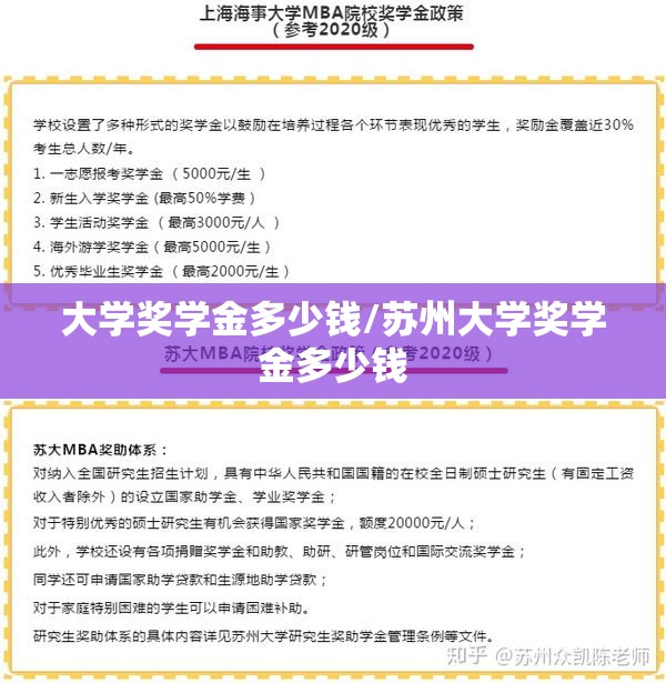 大学奖学金多少钱/苏州大学奖学金多少钱