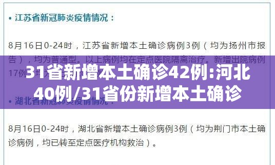 31省新增本土确诊42例:河北40例/31省份新增本土确诊85例 其中河北82例