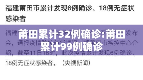 莆田累计32例确诊:莆田累计99例确诊 莆田累计32例确诊:莆田累计99例确诊
