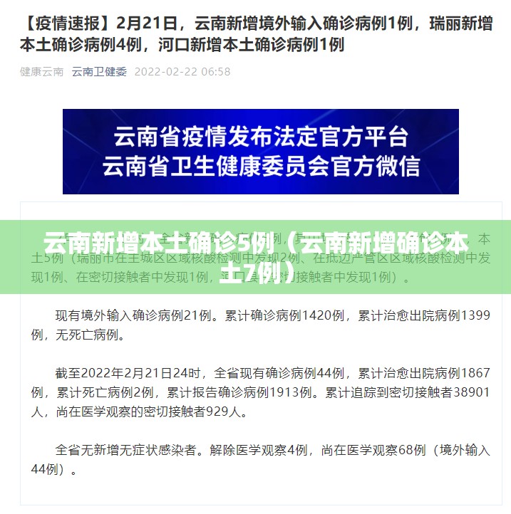 云南新增本土确诊5例(云南新增确诊本土7例) 云南新增本土确诊5例(云南新增确诊本土7例)