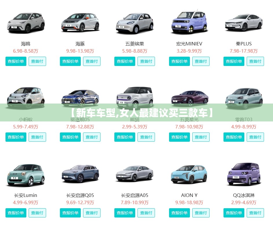 【新车车型,女人最建议买三款车】 【新车车型,女人最建议买三款车】