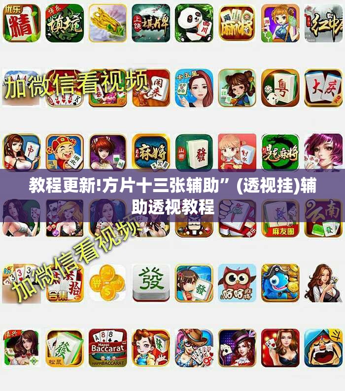 教程更新!方片十三张辅助”(透视挂)辅助透视教程