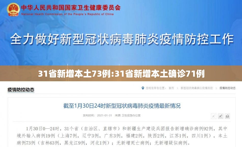 31省新增本土73例:31省新增本土确诊71例 31省新增本土73例:31省新增本土确诊71例