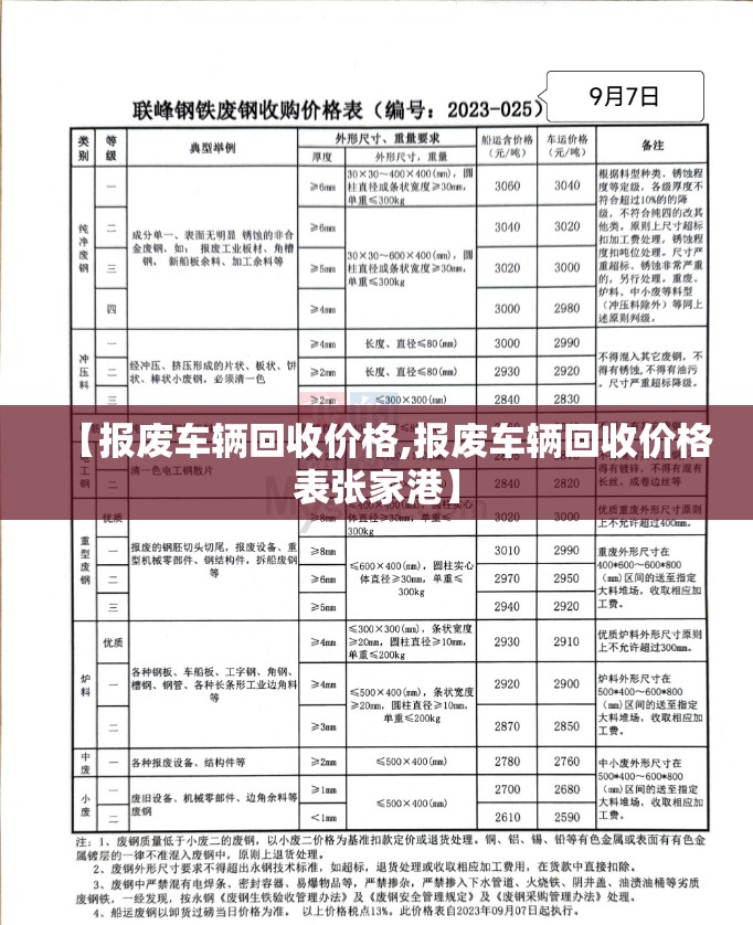 【报废车辆回收价格,报废车辆回收价格表张家港】
