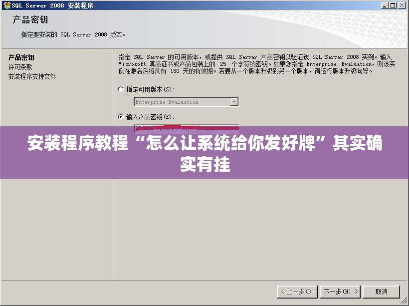 安装程序教程“怎么让系统给你发好牌”其实确实有挂