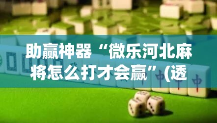助赢神器“微乐河北麻将怎么打才会赢”(透视挂)辅助透视教程