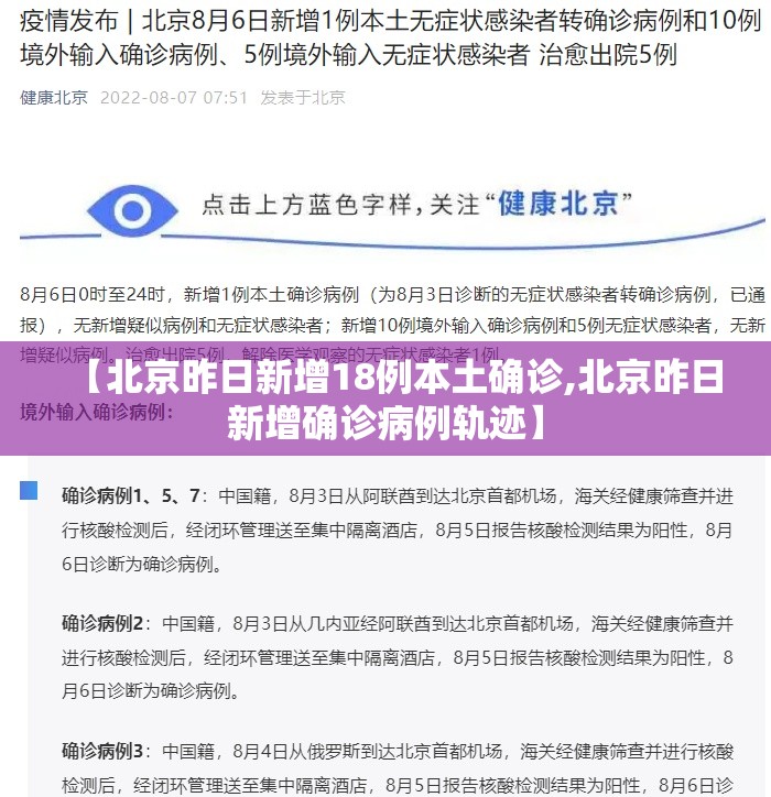 【北京昨日新增18例本土确诊,北京昨日新增确诊病例轨迹】