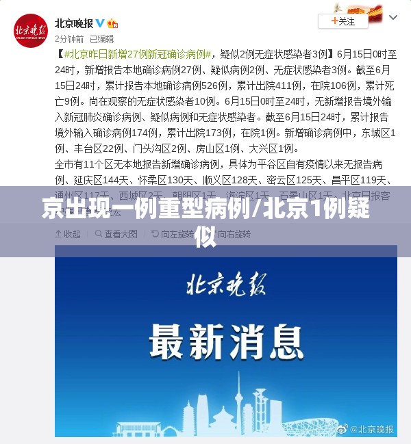 京出现一例重型病例/北京1例疑似