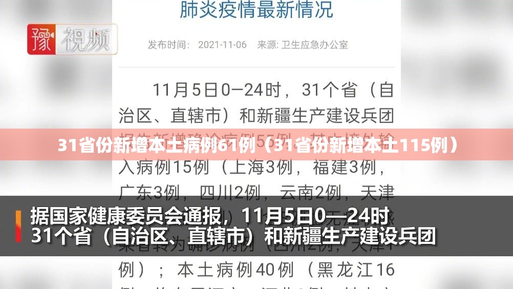 31省份新增本土病例61例(31省份新增本土115例) 31省份新增本土病例61例(31省份新增本土115例)