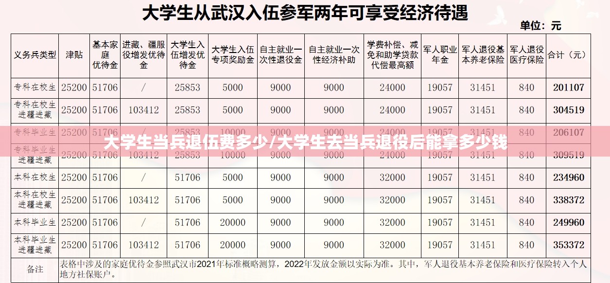 大学生当兵退伍费多少/大学生去当兵退役后能拿多少钱