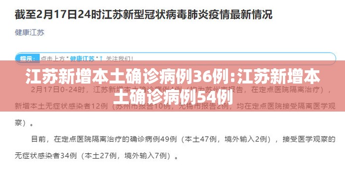 江苏新增本土确诊病例36例:江苏新增本土确诊病例54例 江苏新增本土确诊病例36例:江苏新增本土确诊病例54例