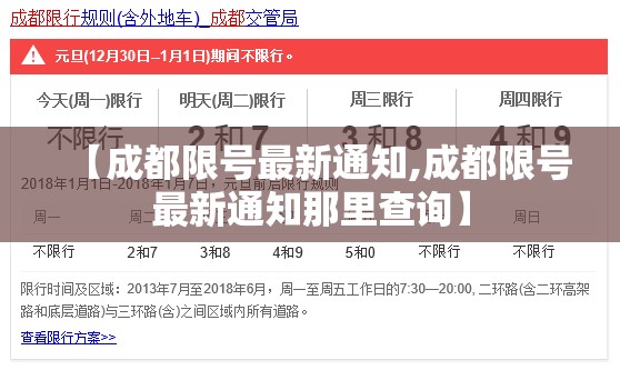 【成都限号最新通知,成都限号最新通知那里查询】