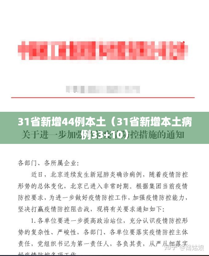 31省新增44例本土（31省新增本土病例33+10）