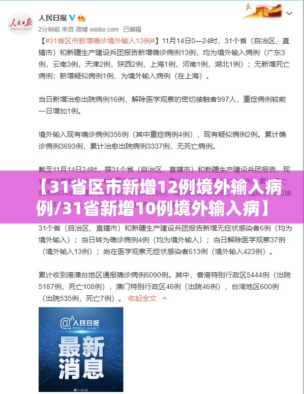 【31省区市新增12例境外输入病例/31省新增10例境外输入病】 【31省区市新增12例境外输入病例/31省新增10例境外输入病】