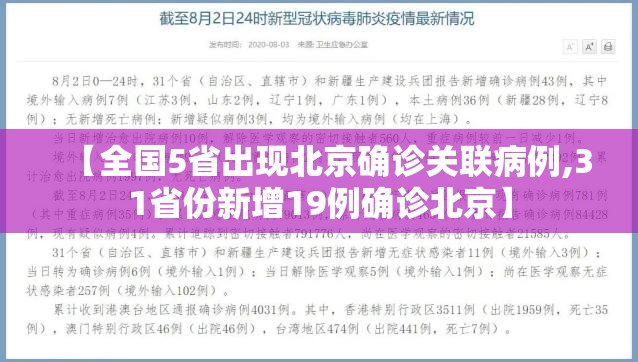 【全国5省出现北京确诊关联病例,31省份新增19例确诊北京】 【全国5省出现北京确诊关联病例,31省份新增19例确诊北京】
