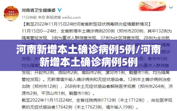 河南新增本土确诊病例5例/河南新增本土确诊病例5例 河南新增本土确诊病例5例/河南新增本土确诊病例5例