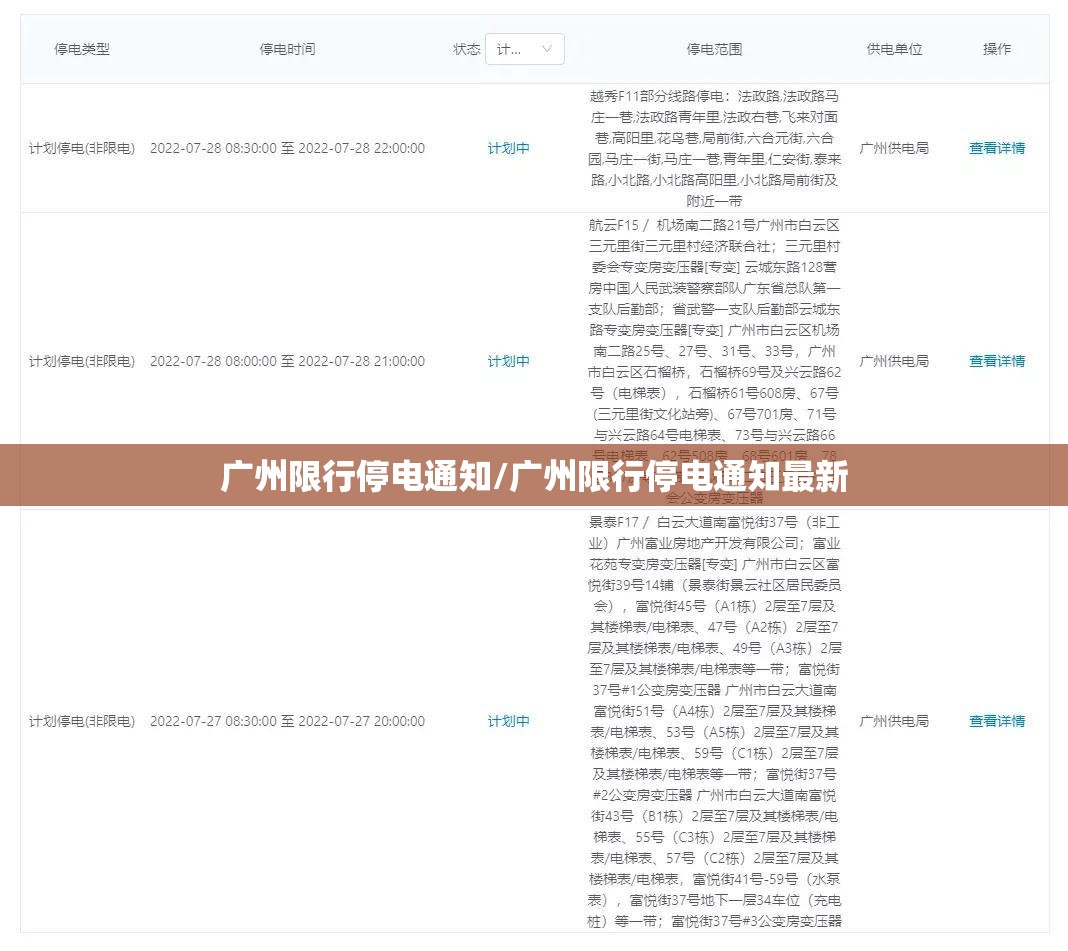 广州限行停电通知/广州限行停电通知最新