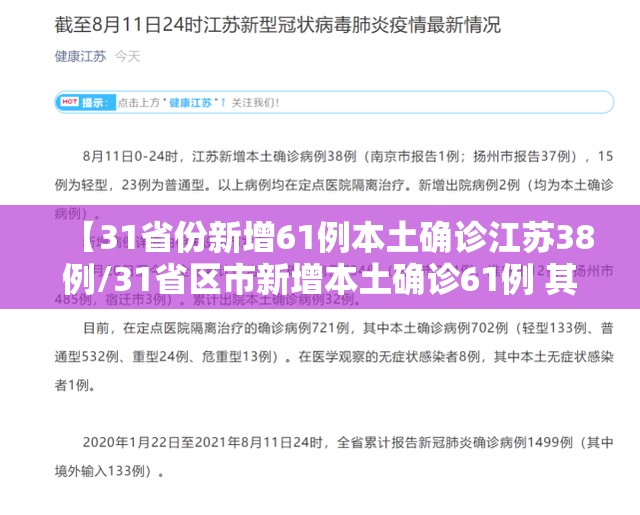 【31省份新增61例本土确诊江苏38例/31省区市新增本土确诊61例 其中江苏45例】