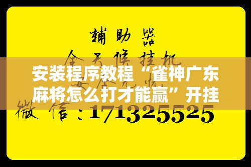 安装程序教程“雀神广东麻将怎么打才能赢”开挂辅助脚本+详细开挂安装教程