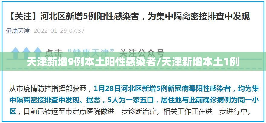 天津新增9例本土阳性感染者/天津新增本土1例 天津新增9例本土阳性感染者/天津新增本土1例