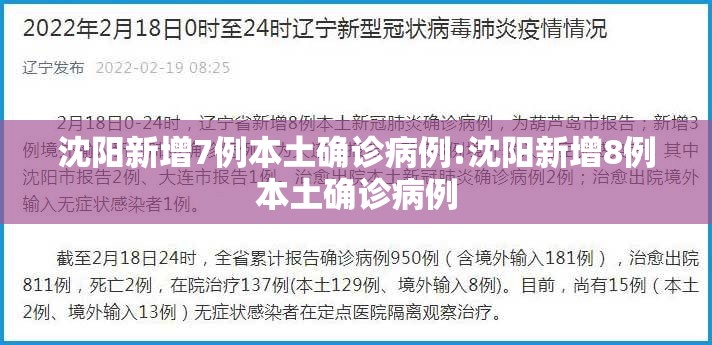 沈阳新增7例本土确诊病例:沈阳新增8例本土确诊病例 沈阳新增7例本土确诊病例:沈阳新增8例本土确诊病例