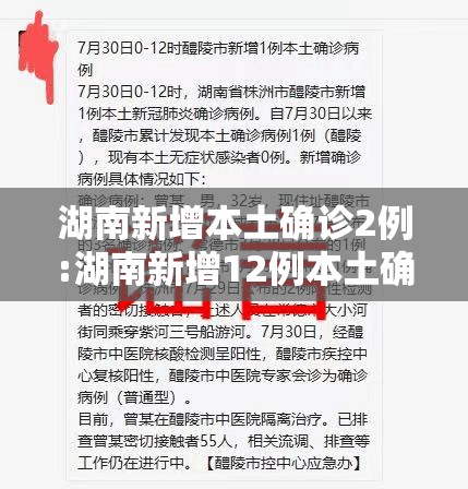 湖南新增本土确诊2例:湖南新增12例本土确诊 湖南新增本土确诊2例:湖南新增12例本土确诊