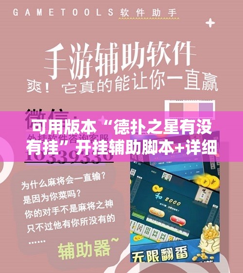 可用版本“德扑之星有没有挂”开挂辅助脚本+详细开挂安装教程