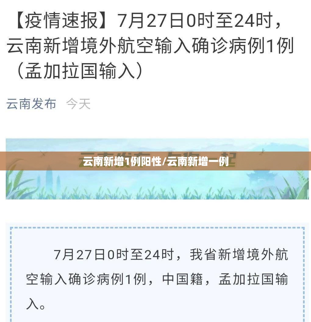 云南新增1例阳性/云南新增一例 云南新增1例阳性/云南新增一例