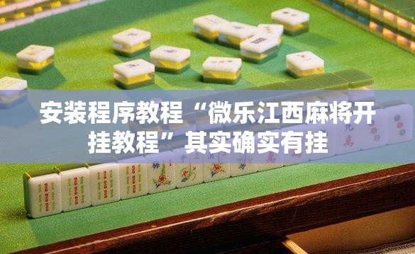 安装程序教程“微乐江西麻将开挂教程”其实确实有挂