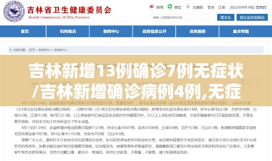 吉林新增13例确诊7例无症状/吉林新增确诊病例4例,无症状感染者3例 吉林新增13例确诊7例无症状/吉林新增确诊病例4例,无症状感染者3例