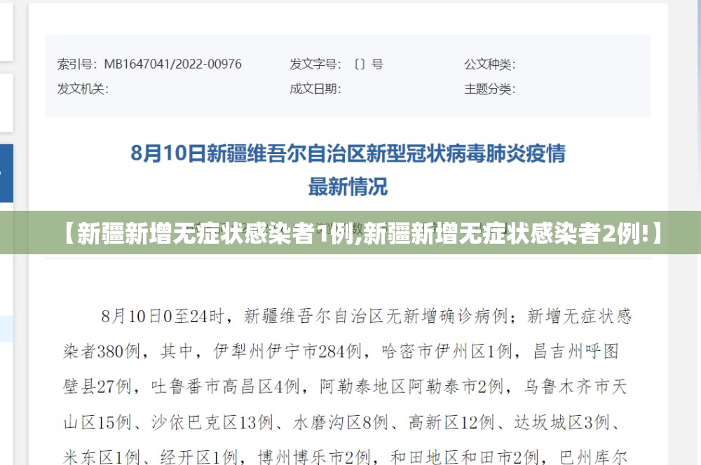 【新疆新增无症状感染者1例,新疆新增无症状感染者2例!】 【新疆新增无症状感染者1例,新疆新增无症状感染者2例!】