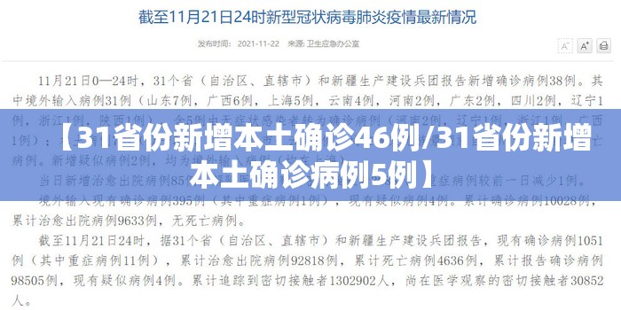 【31省份新增本土确诊46例/31省份新增本土确诊病例5例】
