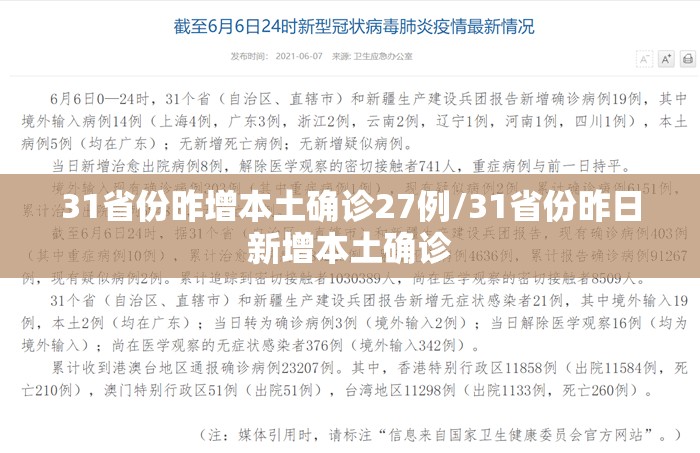 31省份昨增本土确诊27例/31省份昨日新增本土确诊 31省份昨增本土确诊27例/31省份昨日新增本土确诊