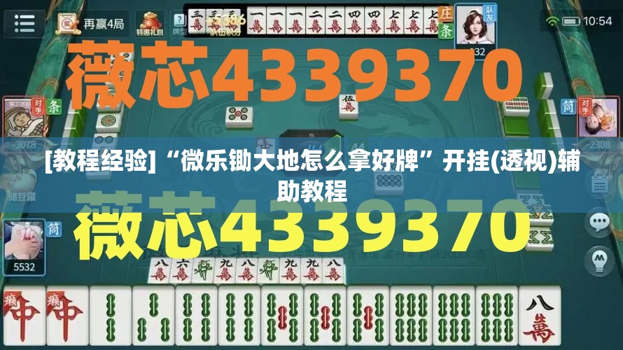 [教程经验]“微乐锄大地怎么拿好牌”开挂(透视)辅助教程