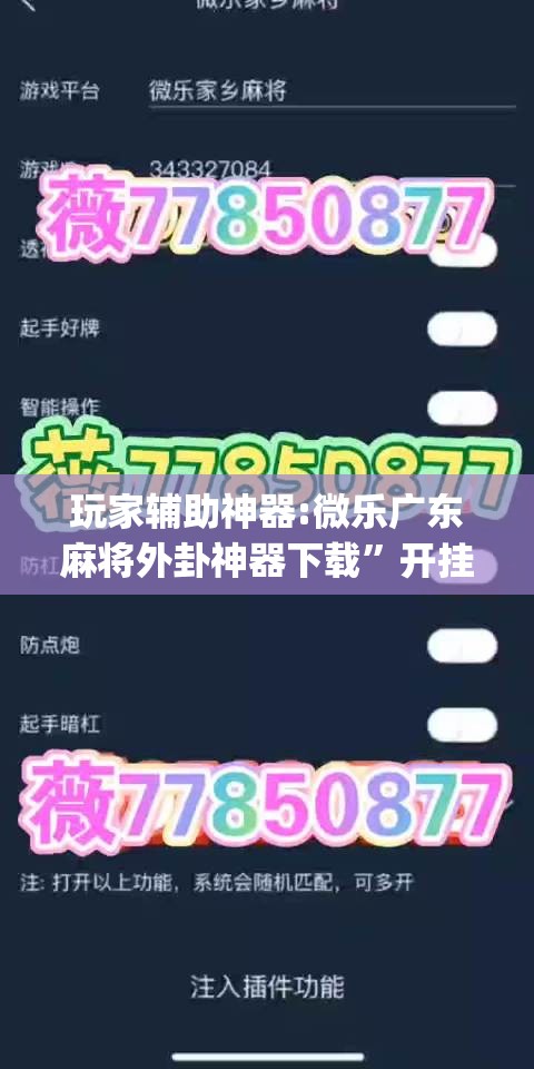 玩家辅助神器:微乐广东麻将外卦神器下载	”开挂(透视)辅助神器