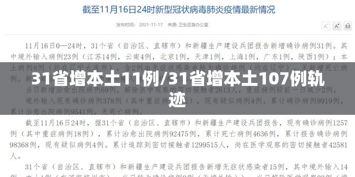 31省增本土11例/31省增本土107例轨迹 31省增本土11例/31省增本土107例轨迹