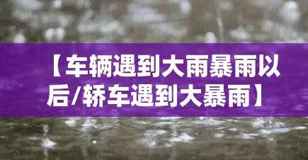 【车辆遇到大雨暴雨以后/轿车遇到大暴雨】 【车辆遇到大雨暴雨以后/轿车遇到大暴雨】