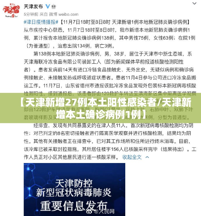 【天津新增27例本土阳性感染者/天津新增本土确诊病例1例】 【天津新增27例本土阳性感染者/天津新增本土确诊病例1例】
