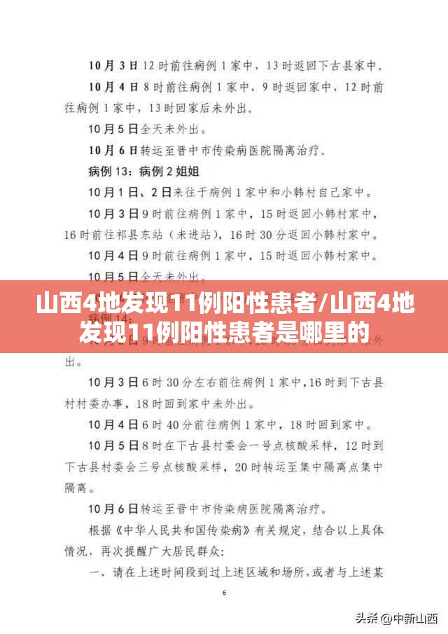 山西4地发现11例阳性患者/山西4地发现11例阳性患者是哪里的 山西4地发现11例阳性患者/山西4地发现11例阳性患者是哪里的