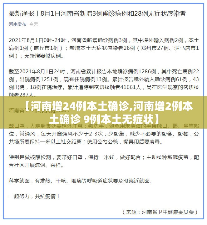 【河南增24例本土确诊,河南增2例本土确诊 9例本土无症状】