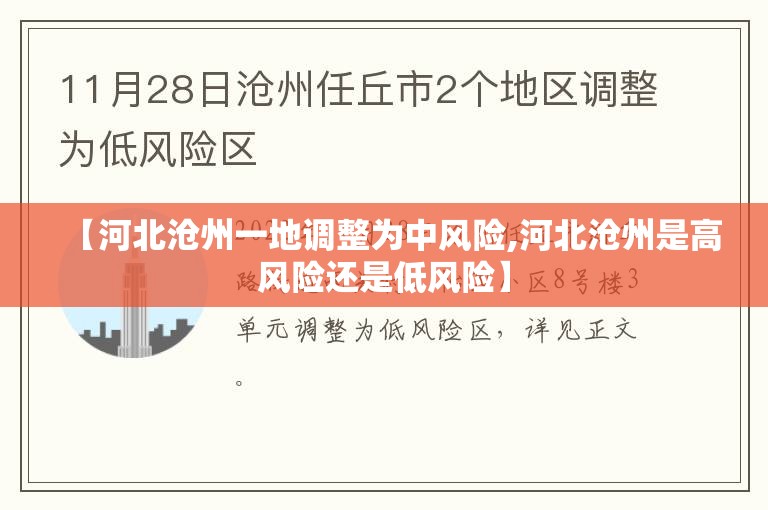 【河北沧州一地调整为中风险,河北沧州是高风险还是低风险】