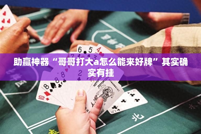 助赢神器“哥哥打大a怎么能来好牌”其实确实有挂