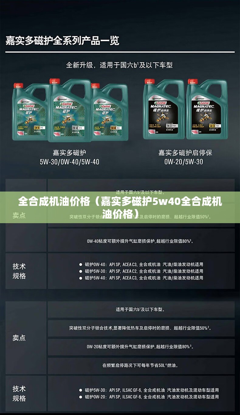 全合成机油价格(嘉实多磁护5w40全合成机油价格) 全合成机油价格(嘉实多磁护5w40全合成机油价格)