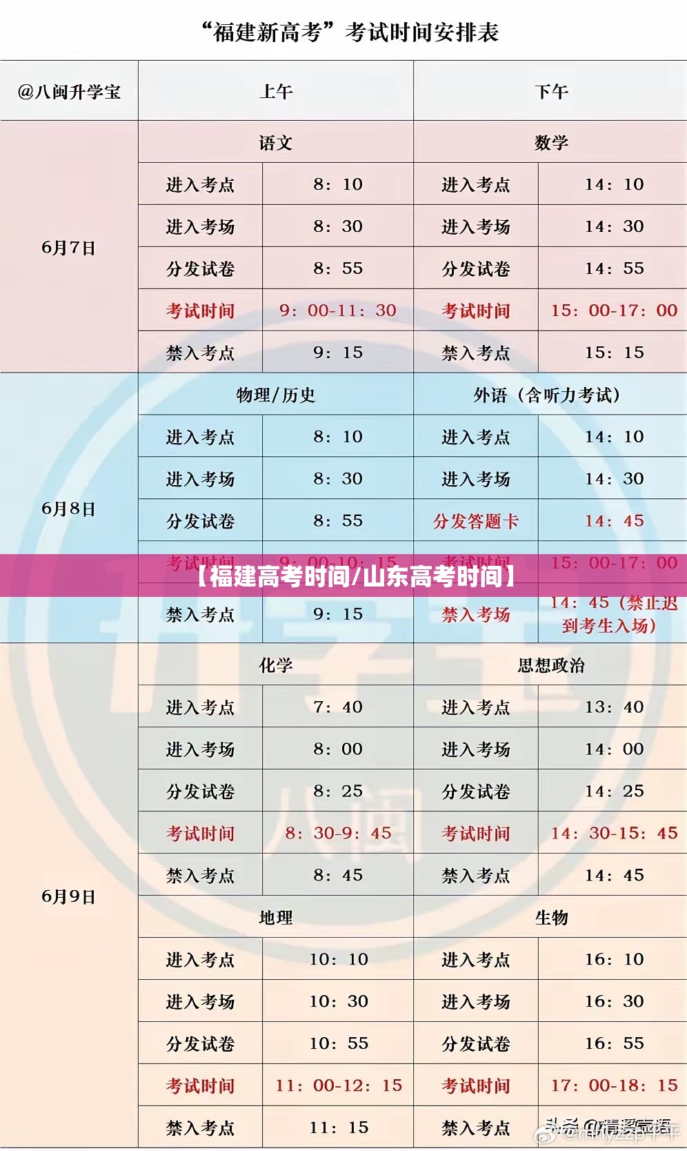 【福建高考时间/山东高考时间】 【福建高考时间/山东高考时间】