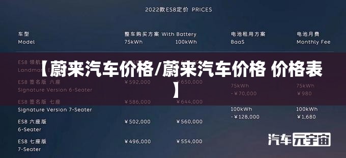 【蔚来汽车价格/蔚来汽车价格 价格表】 【蔚来汽车价格/蔚来汽车价格 价格表】