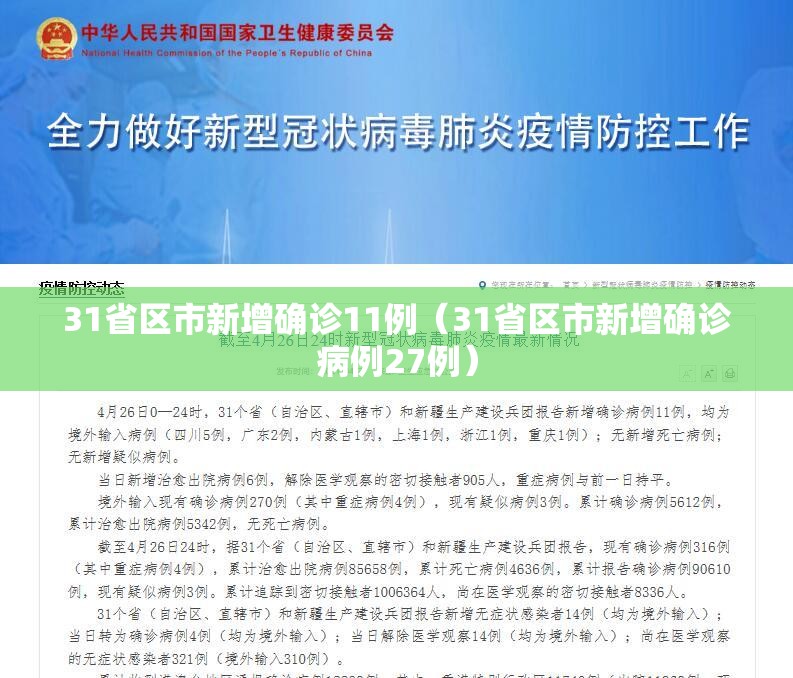 31省区市新增确诊11例(31省区市新增确诊病例27例) 31省区市新增确诊11例(31省区市新增确诊病例27例)