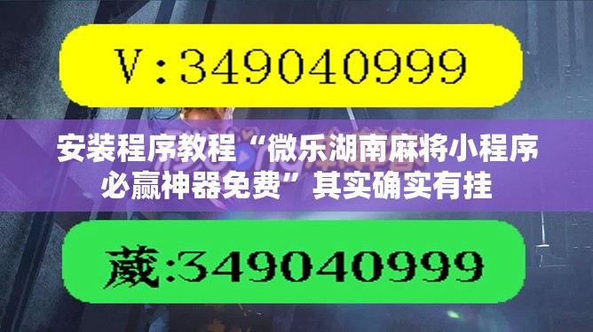 安装程序教程“微乐湖南麻将小程序必赢神器免费	”其实确实有挂