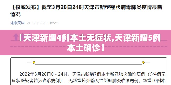 【天津新增4例本土无症状,天津新增5例本土确诊】 【天津新增4例本土无症状,天津新增5例本土确诊】