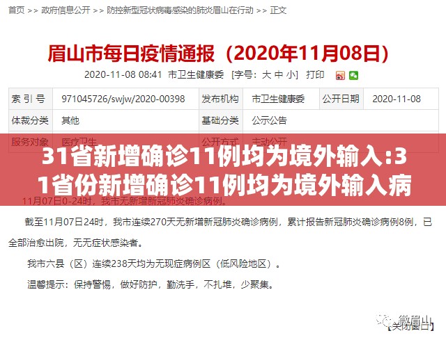 31省新增确诊11例均为境外输入:31省份新增确诊11例均为境外输入病例 31省新增确诊11例均为境外输入:31省份新增确诊11例均为境外输入病例
